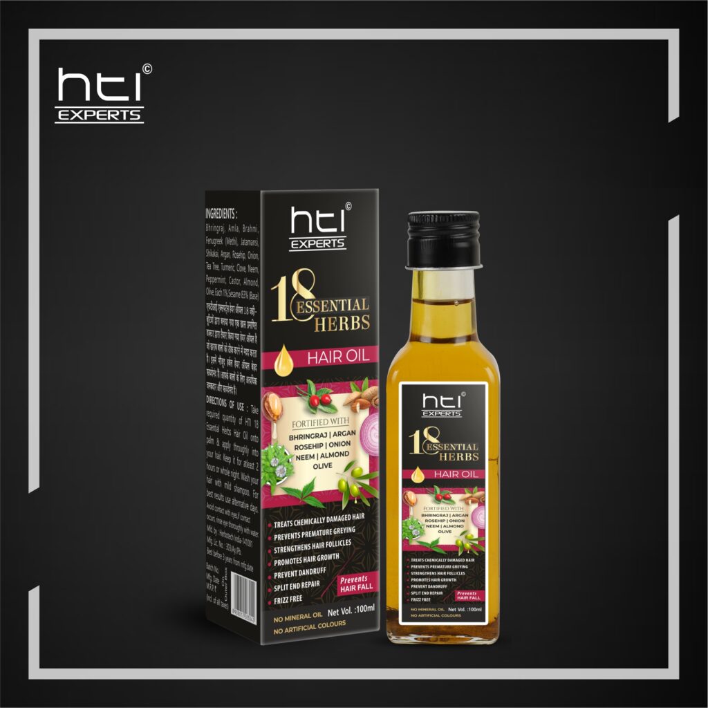 18 Essential Herbs Hair Oil
