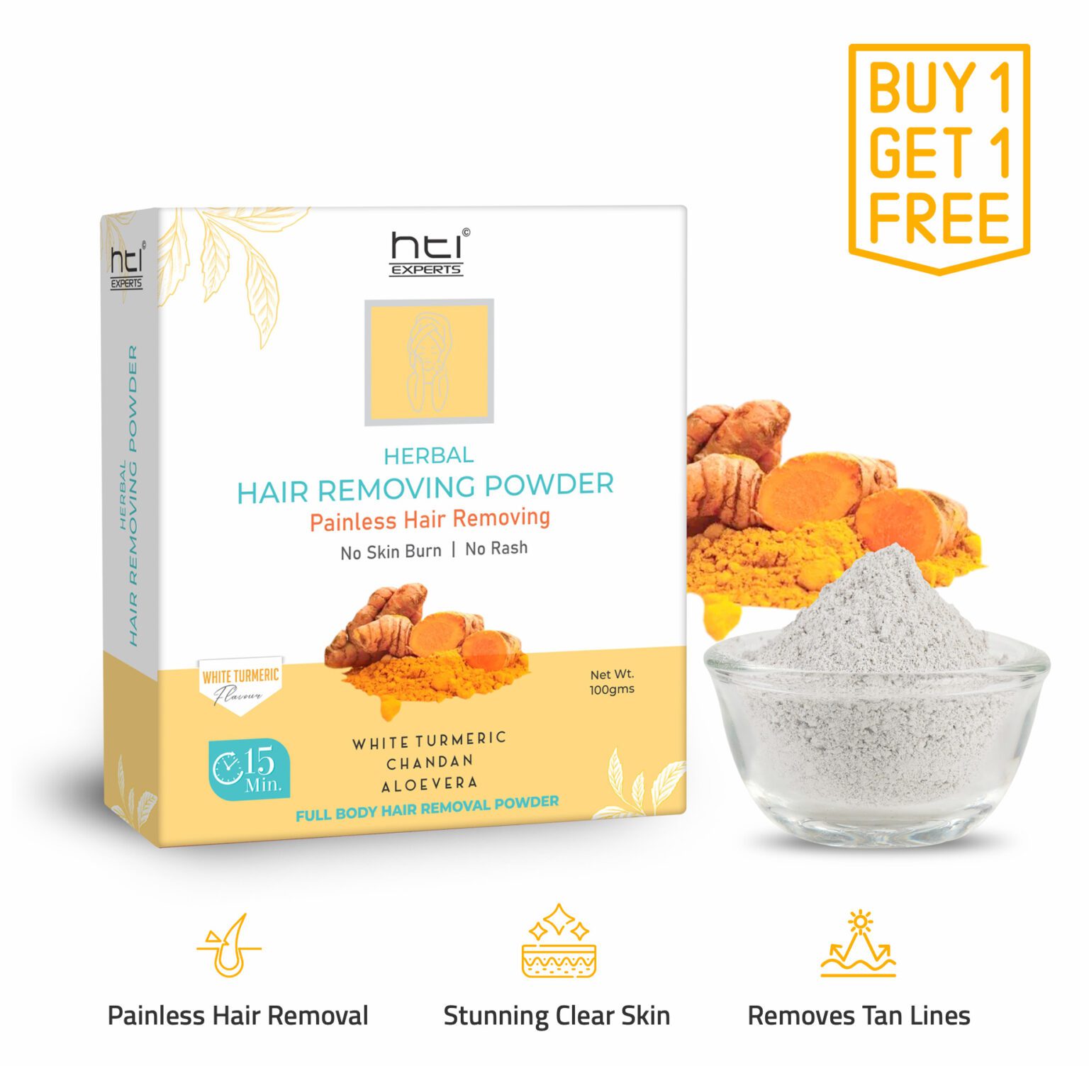 Herbal Hair Removing Powder White Turmeric Flavor HTI Experts